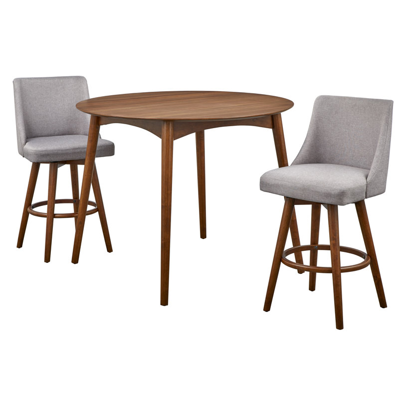 Ensemble repas à hauteur de comptoir pour 4 personnes, 3 pièces: table, 2 chaises