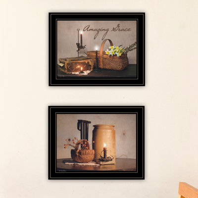 Amazing Grace 2-Piece Vignette Framed Wall Art for Living Room, Home Wall Decor by Susie Boyer