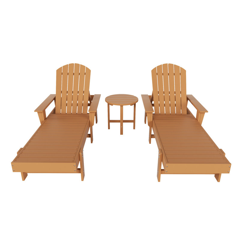 Altura Outdoor Chaise Lounge with Table, Teak