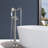 Double Handle Floor Mounted Tub Filler With Handshower