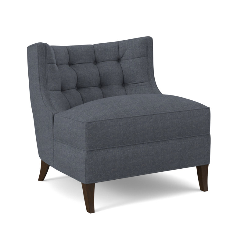 Social Sunbrella® Boucle Tufted Chair, Elise Linen, American Walnut