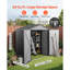 6 x 4 FT Metal Garden Shed Outdoor Storage Shed with 4 Louver Vents Grey