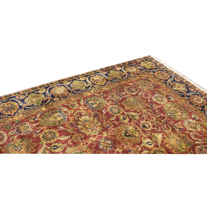 High-Quality Hand-Knotted Red And Blue Area Rug