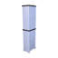 Armoire de rangement pour salle de bain avec style, tablettes réglables, tiroir, noyer noir blanc, s'intègre bien dans les pièces et le rangement du salon - proportionnée-967182073
