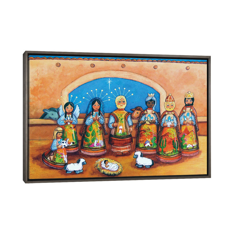 Reproduction d’art par bonbon Mayer-reproduction, Toile encadrée de bois rustique foncé, Pas de tapis