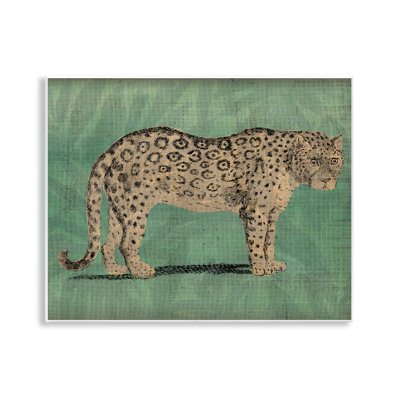 Art mural traditionnel guépard sur vert par June Erica Vess