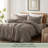 TOSMO 100% Linen Duvet Cover Set with Button Closure,Soft Breathable Durable Farmhouse Bedding-111202925-111202923