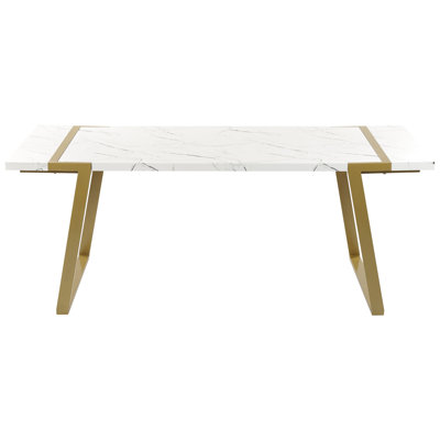 Alyceia Rectangular Dining Table with Iron Base
