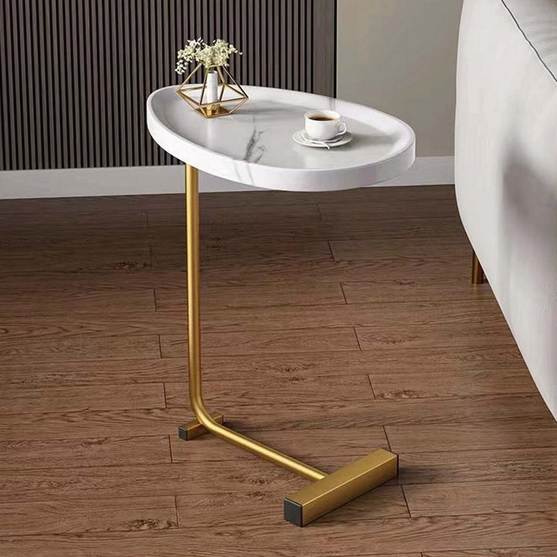 Amadas 17.72'' Console Sofa Side Table, White, Gold