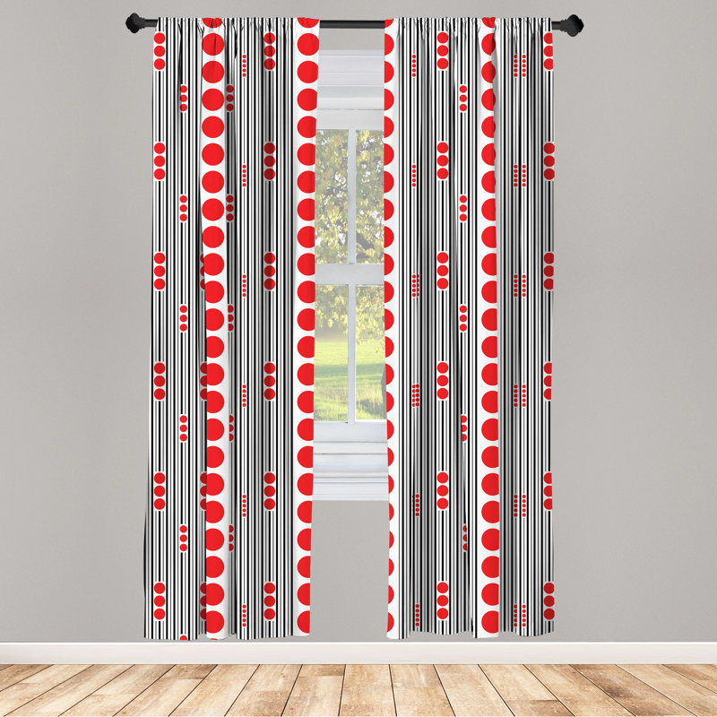 Geometric Semi-Sheer Rod Pocket Curtain Panels, 28" W x 84" L