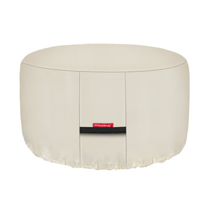 Porch Shield Fire Pit Cover - Waterproof 600D Heavy Duty Fade Resistant Round Patio Fire Bowl Cover Beige - 42 Inch
