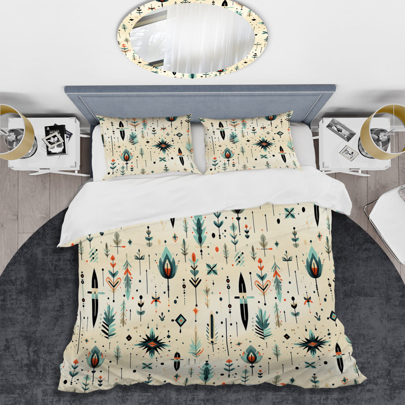 Ensemble de housse de couette Tribal Harmony Boho, Housse de couette pour grand lit et 2 taies décor