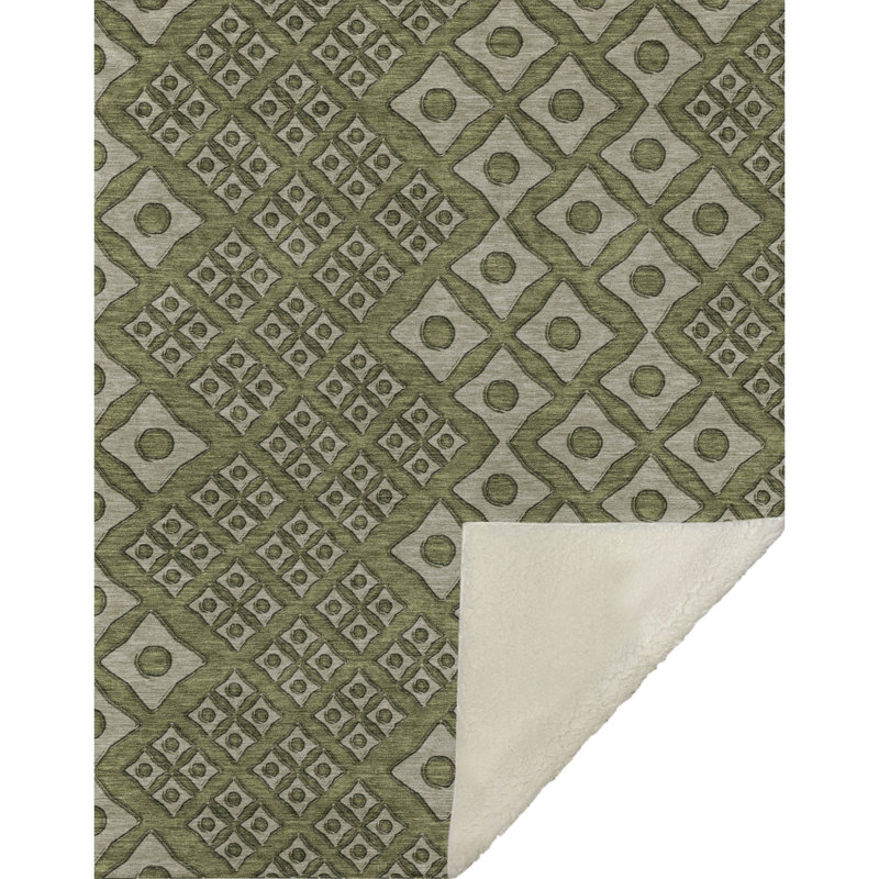 Jeté en sherpa Addison ASB866, Olive