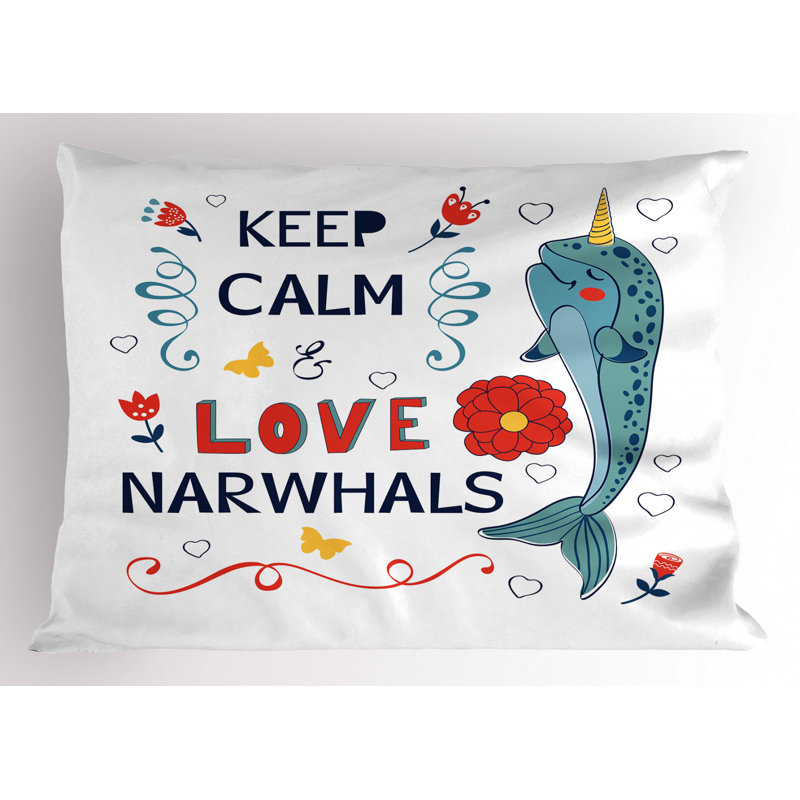 Narwhal Polyester Sham Set, Twin