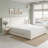 Modern Wide-Panel Upholstered Bed, King, White Velvet-324293340-324293338