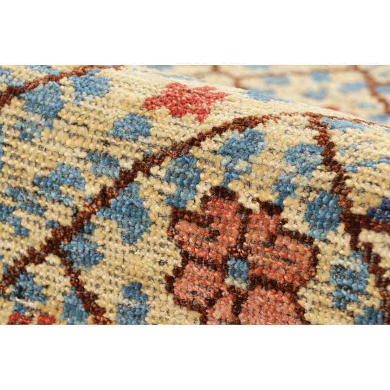 Rug & Kilim’S  Bakhtiari Style Rug In Beige With Colorful Floral Patterns, Rectangle 5' x 8'