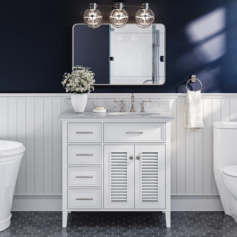 Chamblee 37'' Single Bathroom Vanity, White, Right