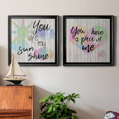 «You Are My Sunshine», ensemble de 2 encadrements d'art textuel sur toile