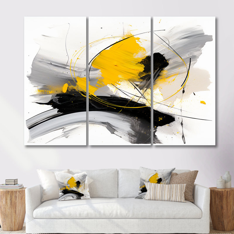 Conar - ensemble d'art mural abstrait, H 28 po x l 36 po x P 1 po, Toile tendue