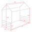 Structure de lit en métal de style Montessori, lit en forme de maison avec garde-corps pour enfants et tout-petits, assemblage facile, sans lattes