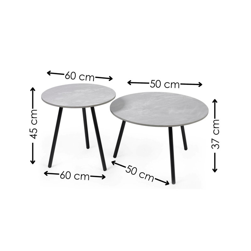 Casper Side Table Set, White