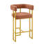Ensemble de 4 tabourets de bar à hauteur de comptoir Modern en cuir de polyuréthane rembourré avec dossier et repose-pieds, chaises de cuisine Mid-Century de 26 pouces