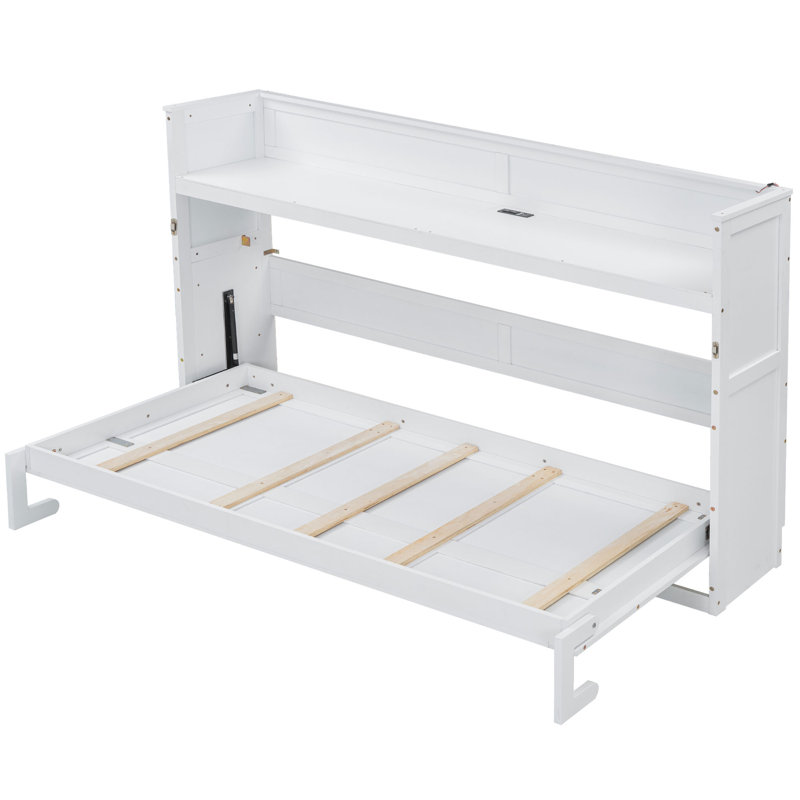 Lit escamotable avec bureau, lumière DEL et station de charge USB
