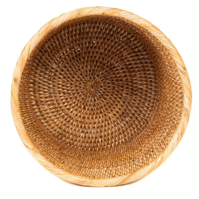 Rael 1.74 gal. Wicker Open Waste Basket , Honey Brown