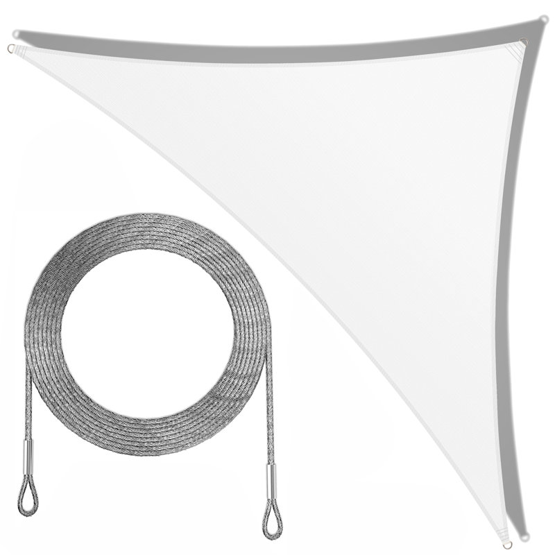 Toile d'ombrage triangulaire, 12 pi x 12 pi x 17 pi, Blanc