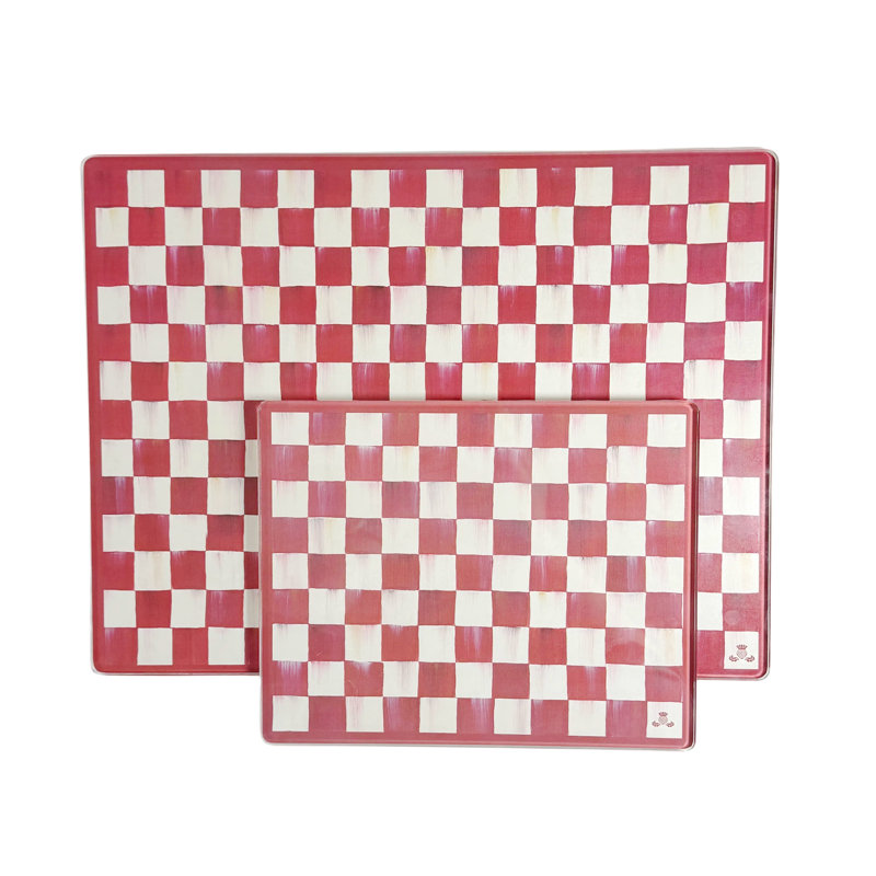 Cherry Check Cutting Board, Set Of 2