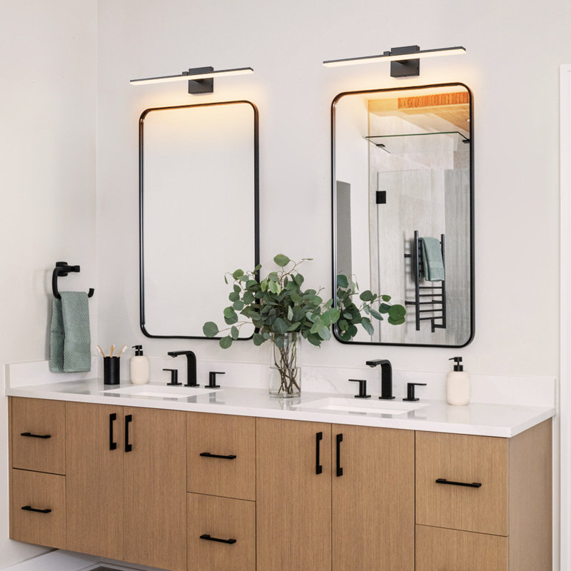 1-light Dimmable Led Bath Bar Vanity Light, Black