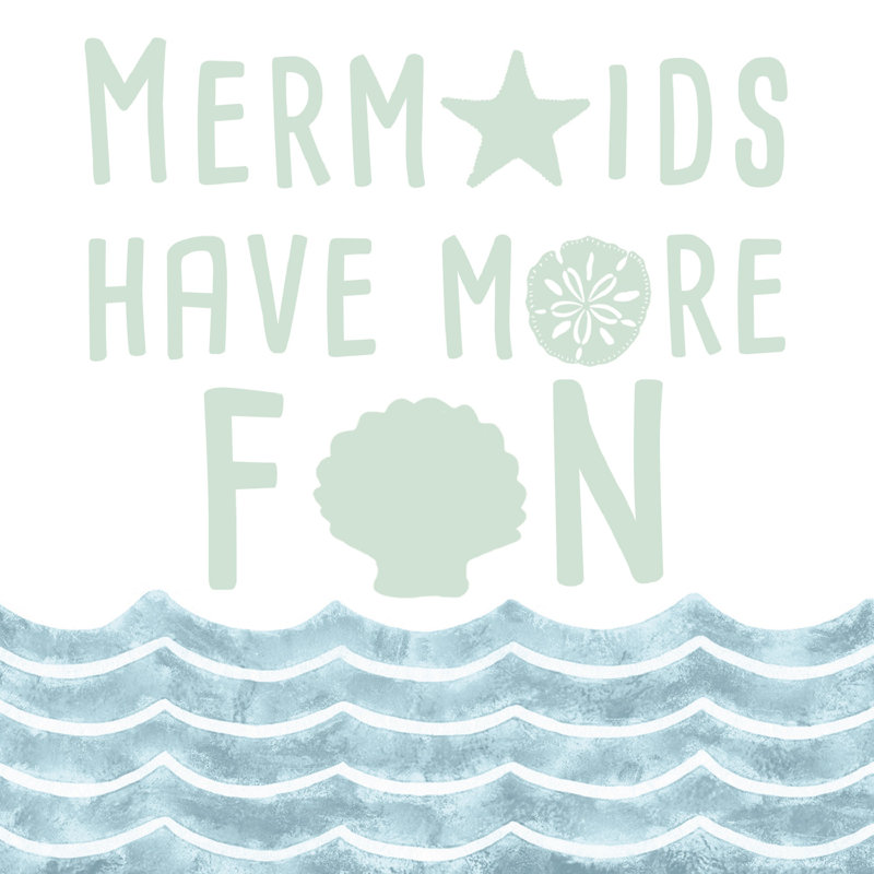 Mermaid Fun 2 - Wrapped Canvas Print, 30cm H x 30cm W x 3.8cm D