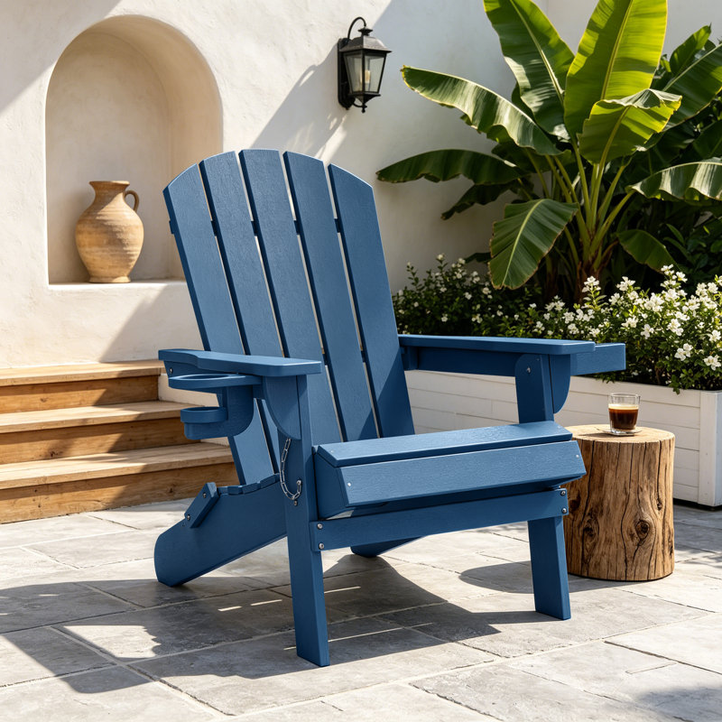  Chaise Adirondack pliante pour l'extérieur, Bleu