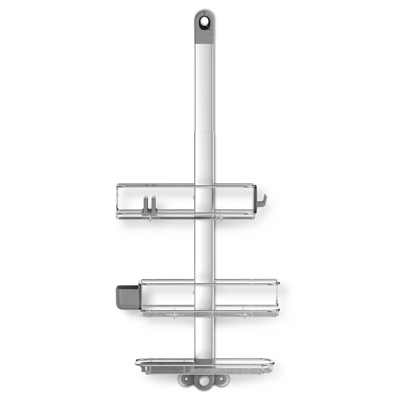 Adjustable Stainless Steel and Aluminum Shower Caddy with Suction Mount