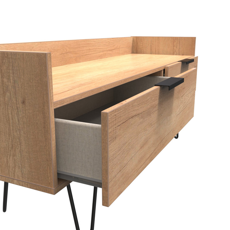 Taeyah 2 Drawer TV Unit, Oak Wood