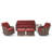 Acton 6-Piece Wicker Outdoor Seating Group with 6" Thick Cushions-1435548307