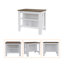 Îlot de cuisine, quatre pieds, trois tablettes - blanc / noyer