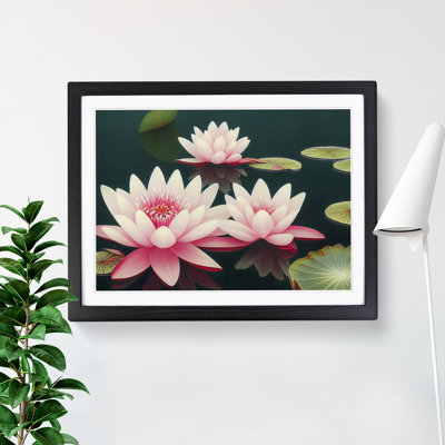 Electrifying Water Lily Flowers 1 Piece Single Picture Frame Wall Art