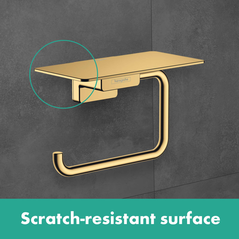 Hansgrohe AddStoris Roll Holder with Shelf, Matte Black