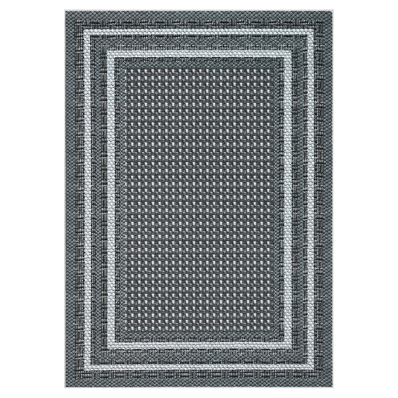 Area Rug Washable 10x13 Braided Boho Living Room Rug Non Slip Modern Bordered Accent Carpet for Bedroom Playroom BlackG