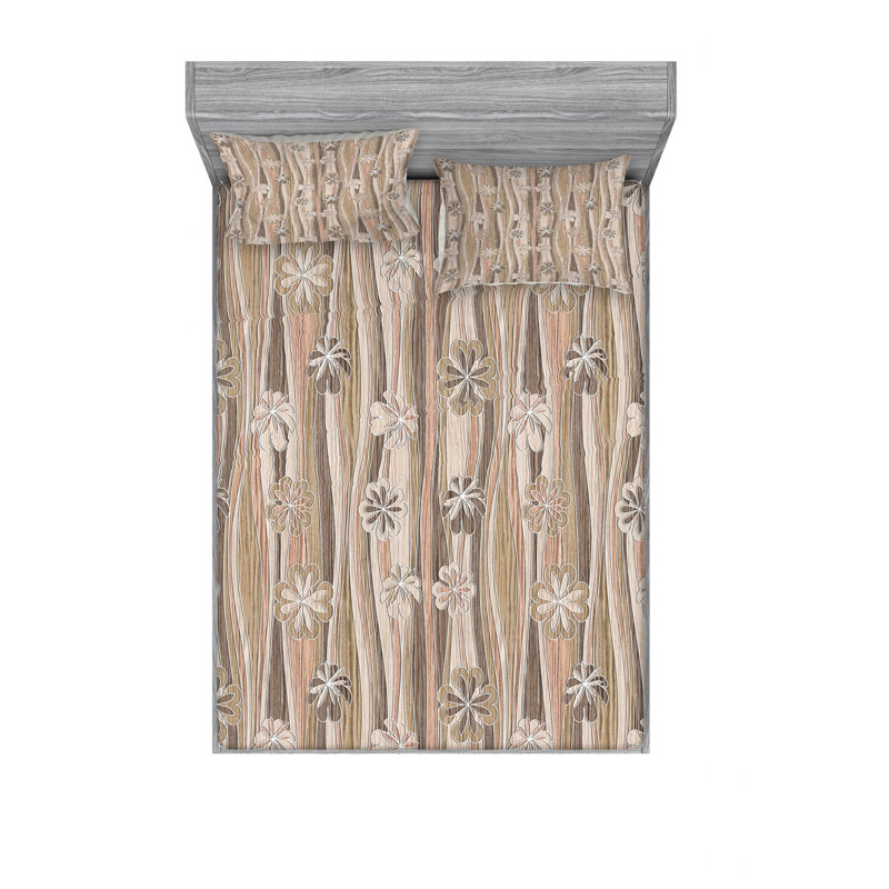 Ensemble de draps floraux, Ensemble de drap pour grand lit avec drap-housse