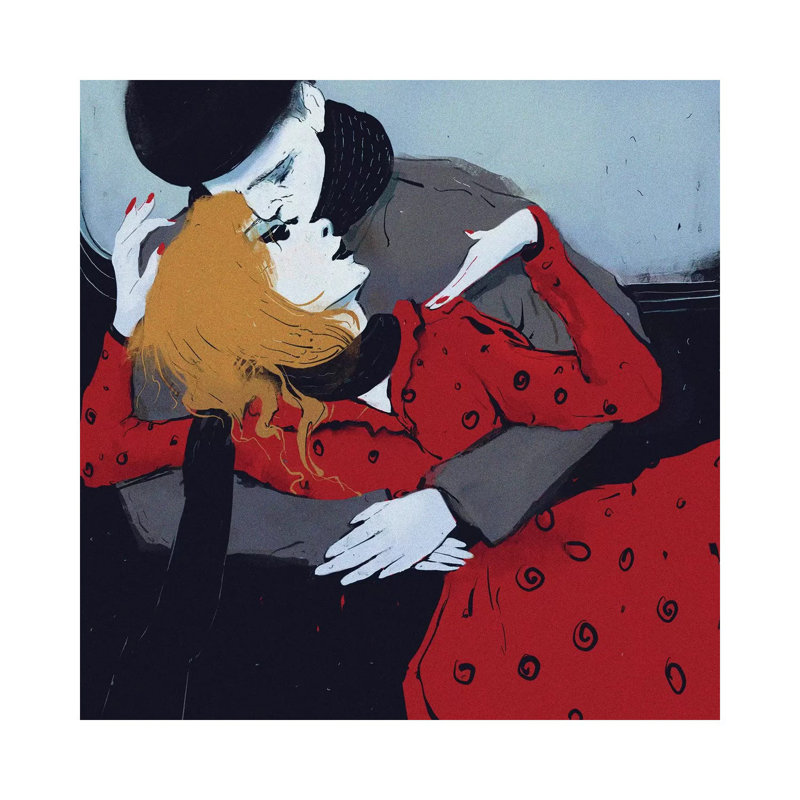 Lovers by Anikó Salamon - Wrapped Canvas Painting, 45.72cm H x 45.72cm W x 1.91cm D