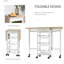Drop-Leaf Kitchen Cart Trolley w/ 3 Baskets Drawer Surface Top 6 Universal Wheels Rolling Storage Unit 97.2*37*77.5 cm Manufactured Wood 1 Piece Kitchen Island Multicolor Space-Saving Drop-Leaf