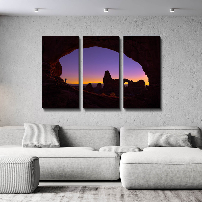 « Témoin des Arches - Parc national des Arches », triptyque mural de Darren White, 152 x 102 cm, 60 po x 40 po