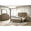 Cadre de lit simple brun avec tête de lit, esthétique contemporaine, aspect bois chaleureux, sommier tapissier nécessaire au design, bois, apparence, nécessaire-130530741