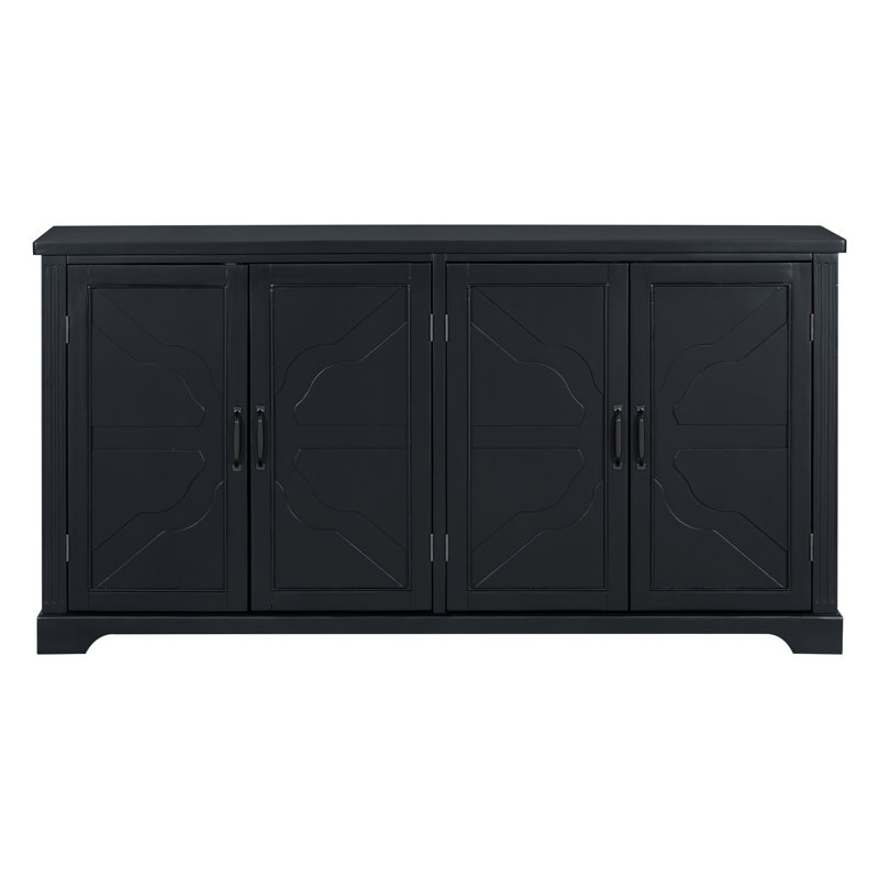 Alston 62.8'' 4 Doors Sideboard Cabinet, Black