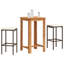Ensemble de bar de patio 3 pièces Wildon Home® en bois massif d'acacia et de rotin de polyester-60358690-60358694