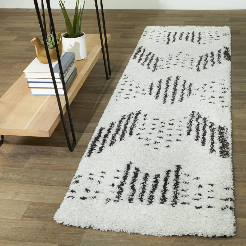 Hubbardston Abstract Polka Dots Shag Area Rug, Runner 2' x 7'