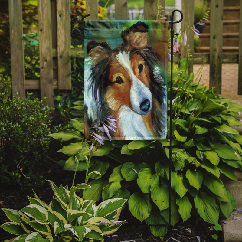 Drapeau de jardin Cristiano Sheltie Curiosity