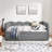 Cozy Gingham Daybed With  Trundle, USB Port, And Adorable Wave Shaped Linen Fabric-1499770901